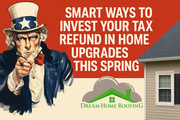 Dream Home Roofing crew installing new roof and siding on a home in Hamilton NJ during spring tax refund season